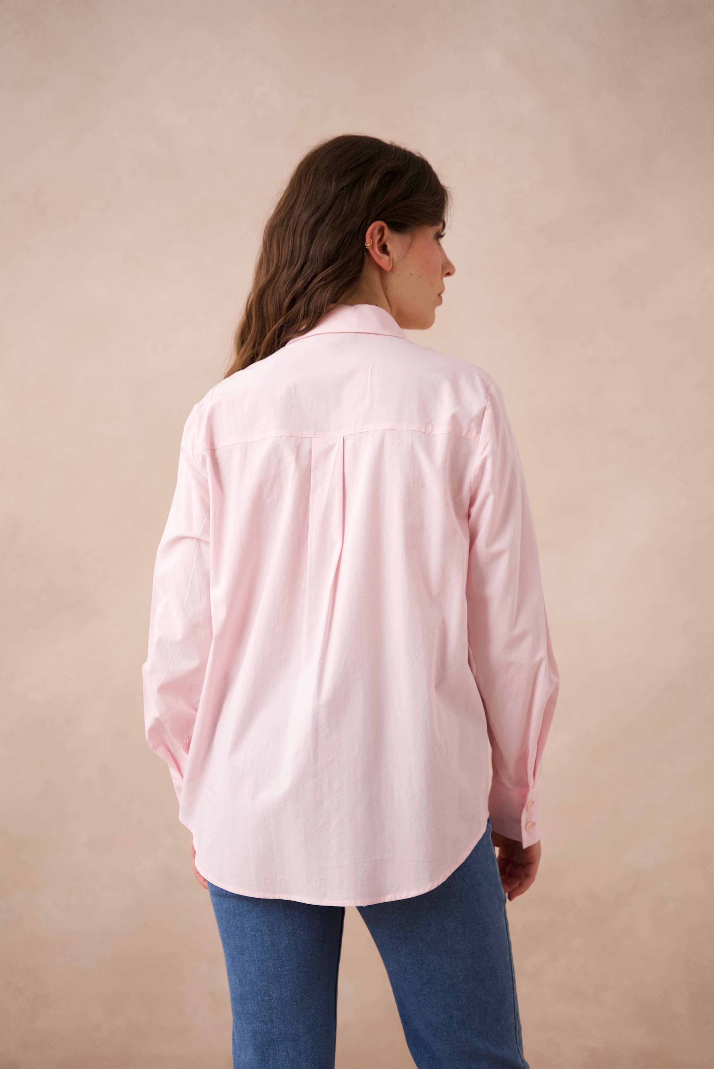 Attentif Paris - Wholesale Button Down Shirt - Women's - Plain cotton shirt with lapel collar14