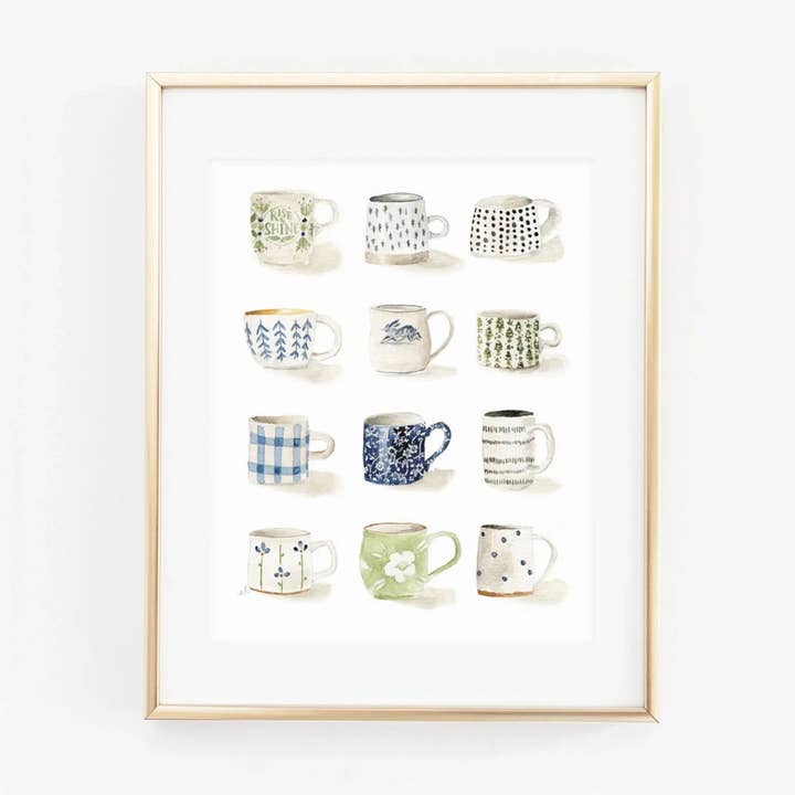 emily lex studio - Wholesale Art Print - mugs watercolor wall art print
