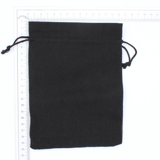 Inca UK - Wholesale Gift bag - Black Cotton Rich Drawstring Bag. Size: 19x14cm2