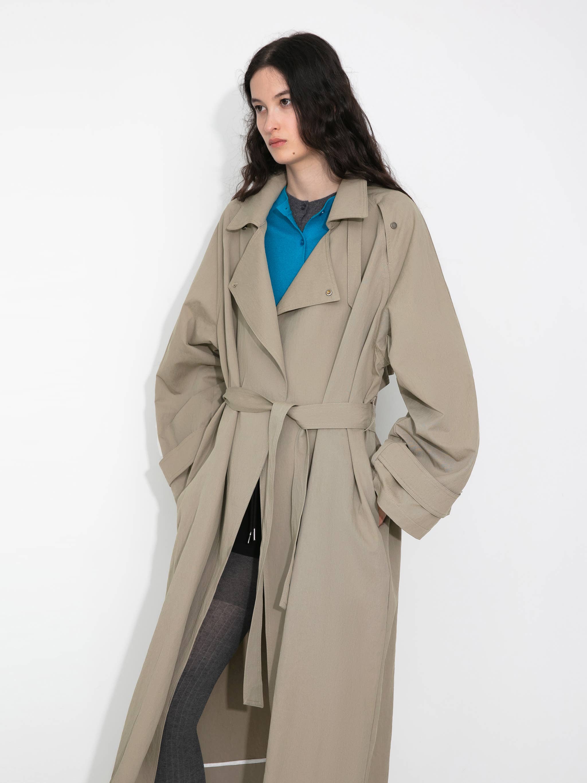 CUBIC - Wholesale Trench Coat - Women's - Oversized Large Lapel Long Trench Coat12