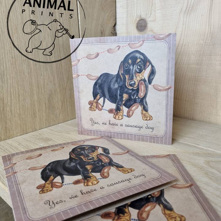 Square card - Will never unlearn.. (Dachshund/Dachshund) for wholesale by Animal Prints