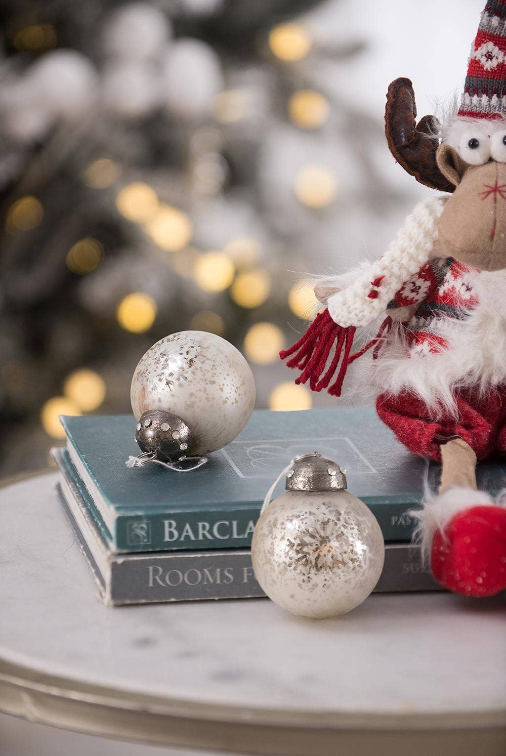 A&B Home Group Inc. - Wholesale Ornament - 3x3x3.3" Glass Ball W/Snowflake Ornament W/Jeweled Metal Cap2