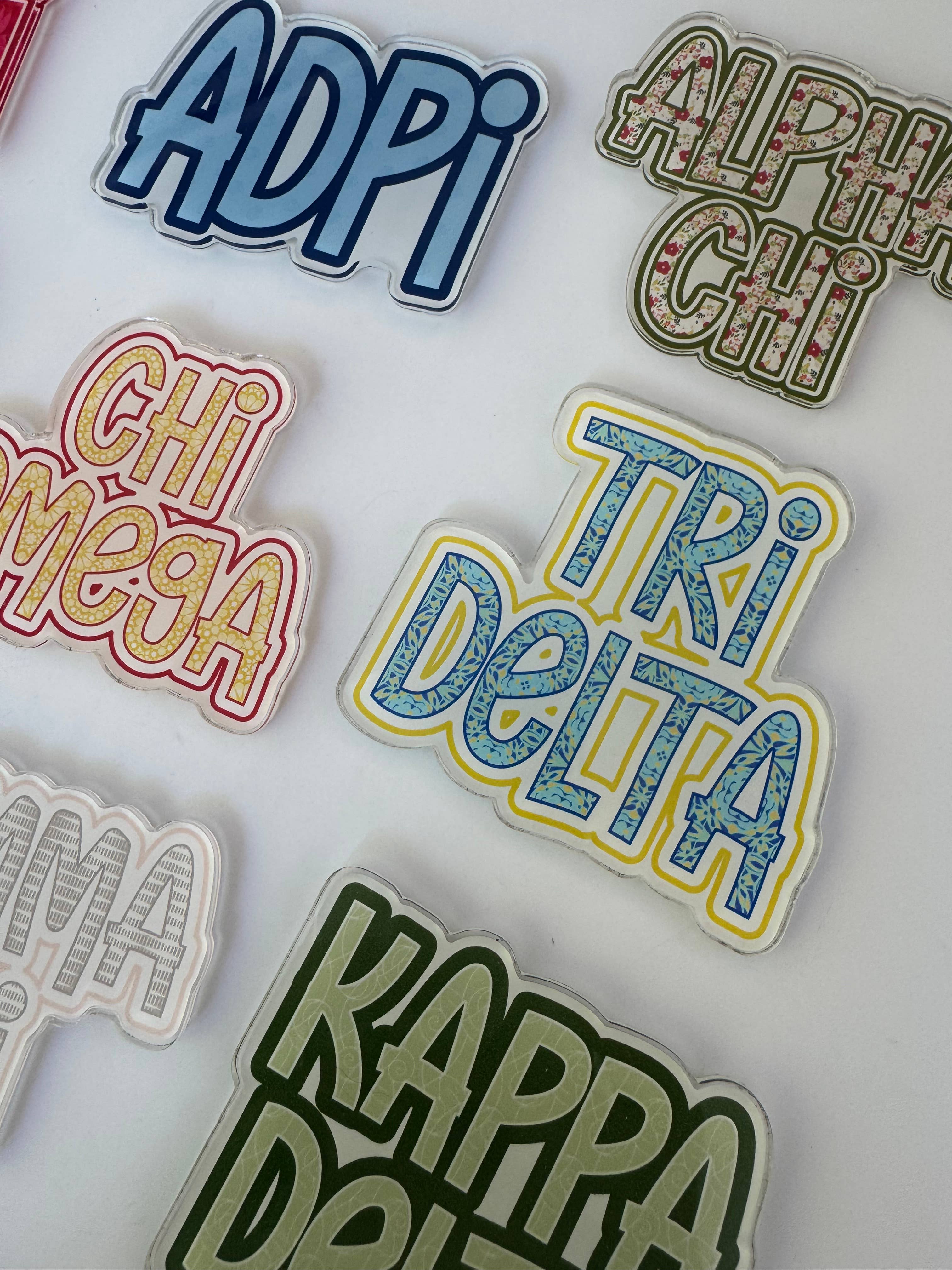 Buttongirl99 - Wholesale Magnet - Sorority Colorful Acrylic Magnet2