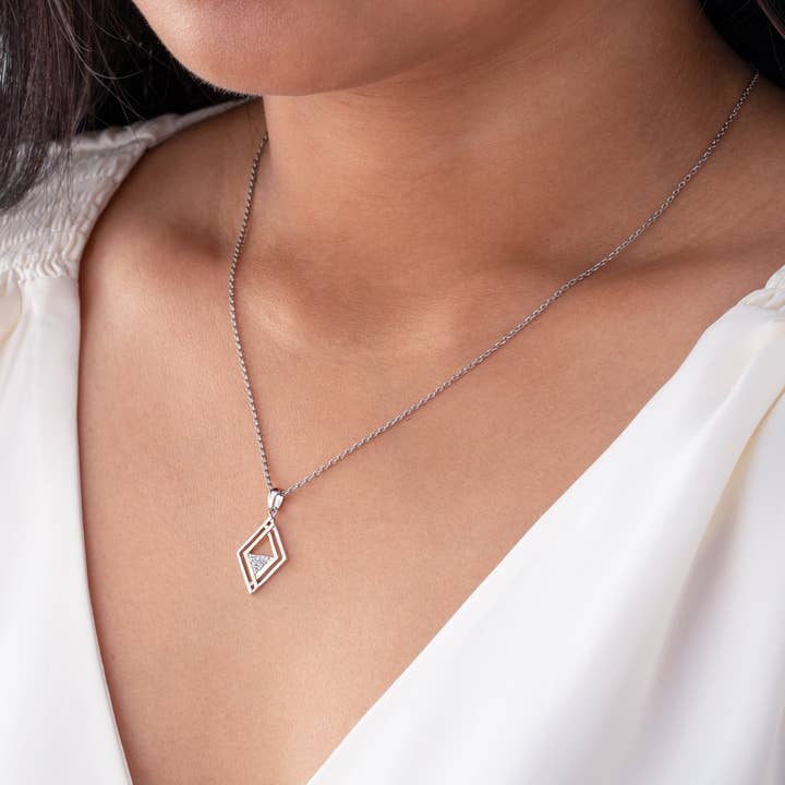 Peliani - Wholesale Pendant/Charm Necklace - Rose-Tone Sterling Silver Embellished Kite Pendant1