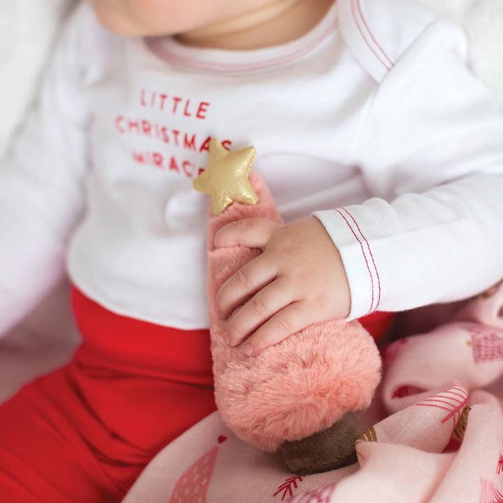 Stephan Baby by Creative Brands - Wholesale Swaddle Set - Baby - Swaddles with Plush Rattle - Pink Tree