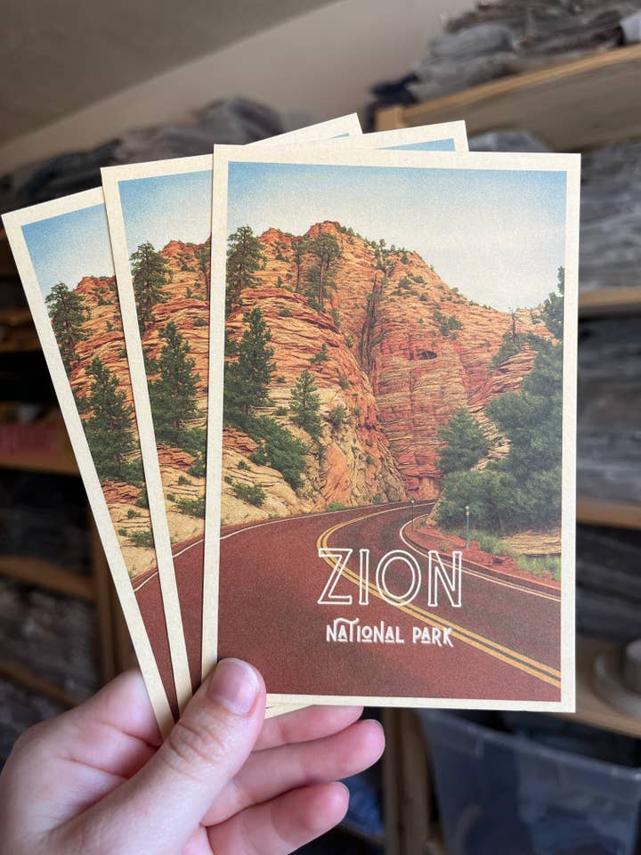 Zion Park Utah Titled Vintage Inspired 4x6 Postcards for wholesale by Traildust Goods