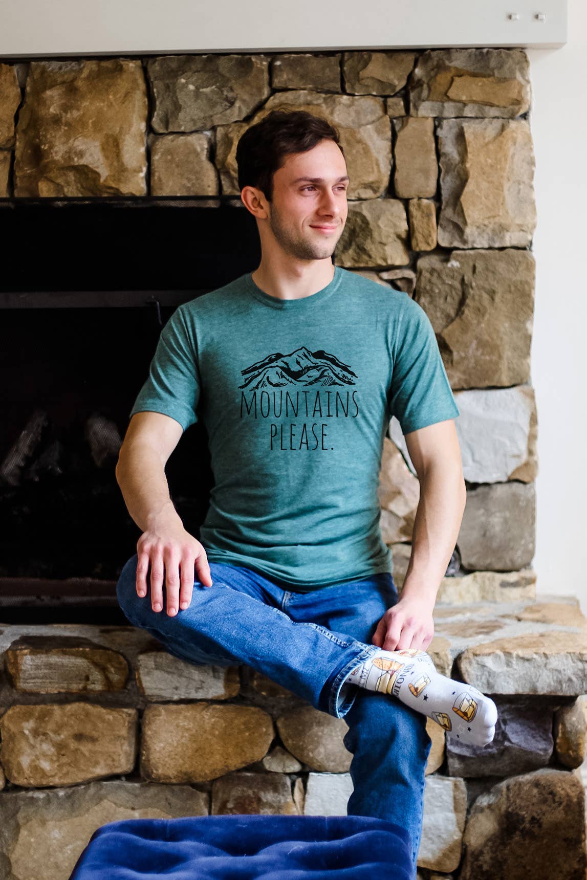 Moonlight Makers - Wholesale Screen Printed T-Shirt - Men's - Mountains Please - Men's Tee - Hiking, Nature1