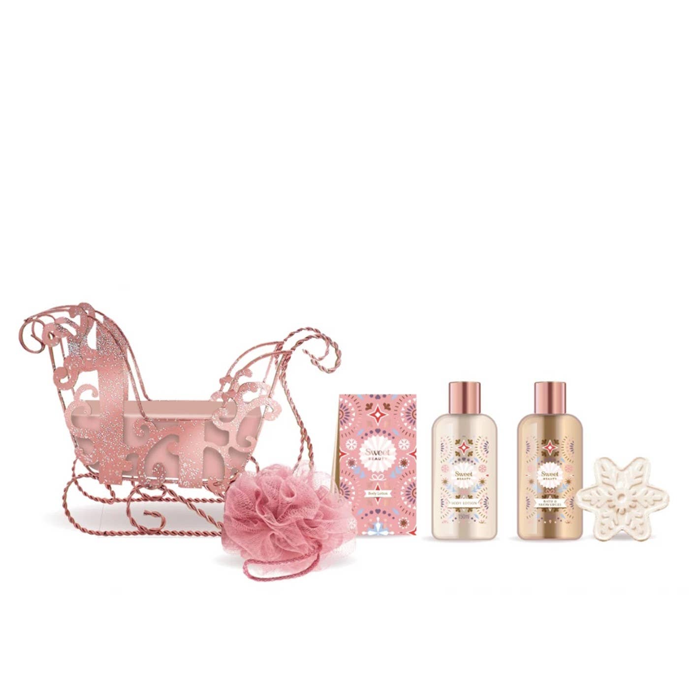 IngrossoBeauty by INCI Srl - Wholesale Bath & Body Set - Pink Sleigh Gift Set1