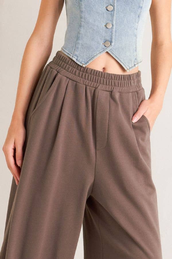 Brown A solid knit pant - FP1399 for wholesale on Faire4