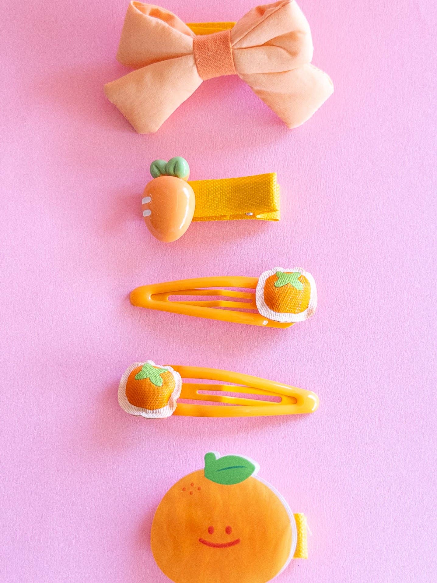 Eggy Cakes - Wholesale Hair Clip - Kids - Clementine Puffy Bow Set1