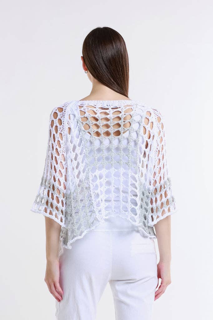 TINA Stephens Italy/Tees By Tina - Wholesale Knit Sweater - Women's - Sparkle Doris Ballet Slv 2 Tone Square Knit (BQ906P)8