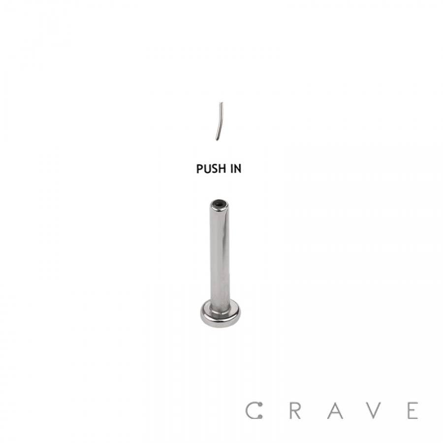 CRAVE – wholesale Lip ring – 2.5MM DISK IMPLANT GRADE TITANIUM THREADLESS PUSH IN LABRE1