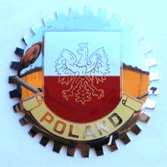 Poland Car Badge w/2 Screw Plates for wholesale by Military Patches & Pins