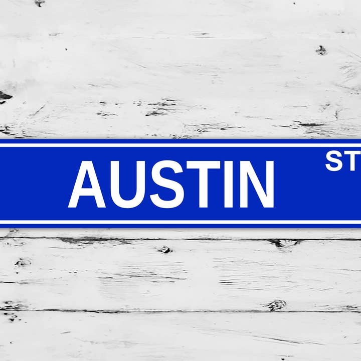 Game Time Prints - Wholesale Sign - Austin Street Sign Personalized Custom Name Gift