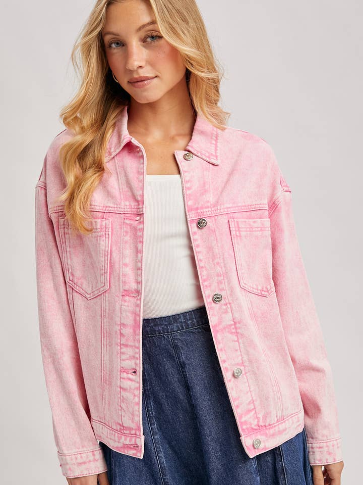 Bluivy - Venta al por mayor Cazadora vaquera - Mujer - Chaqueta oversized de mezclilla con botones29