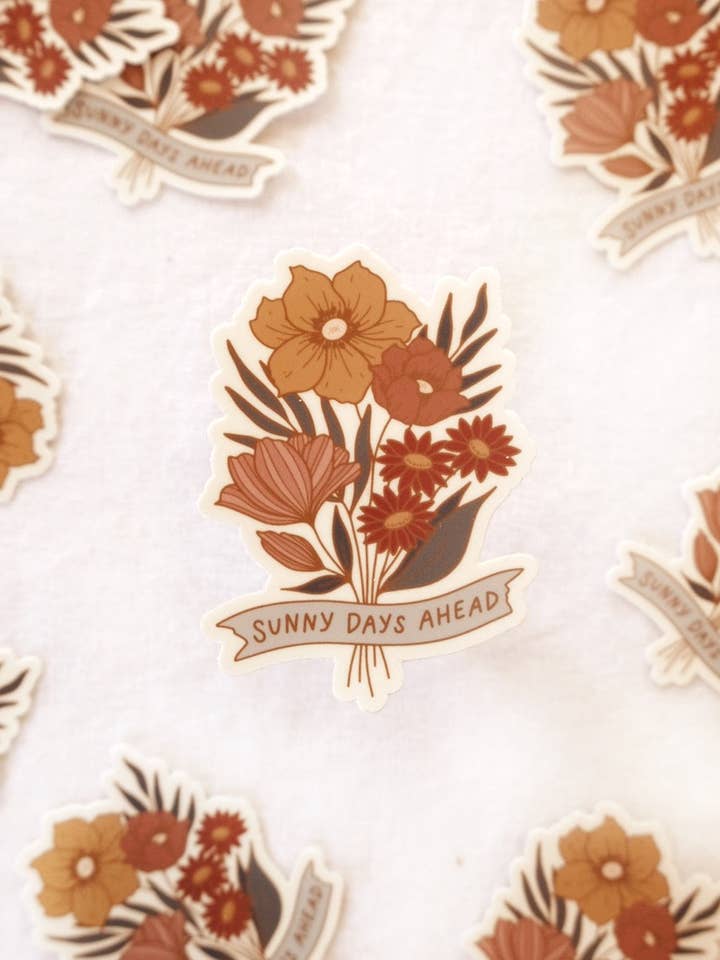 Sunny Days Ahead Vinyl Sticker Floral for wholesale by Flora West Design