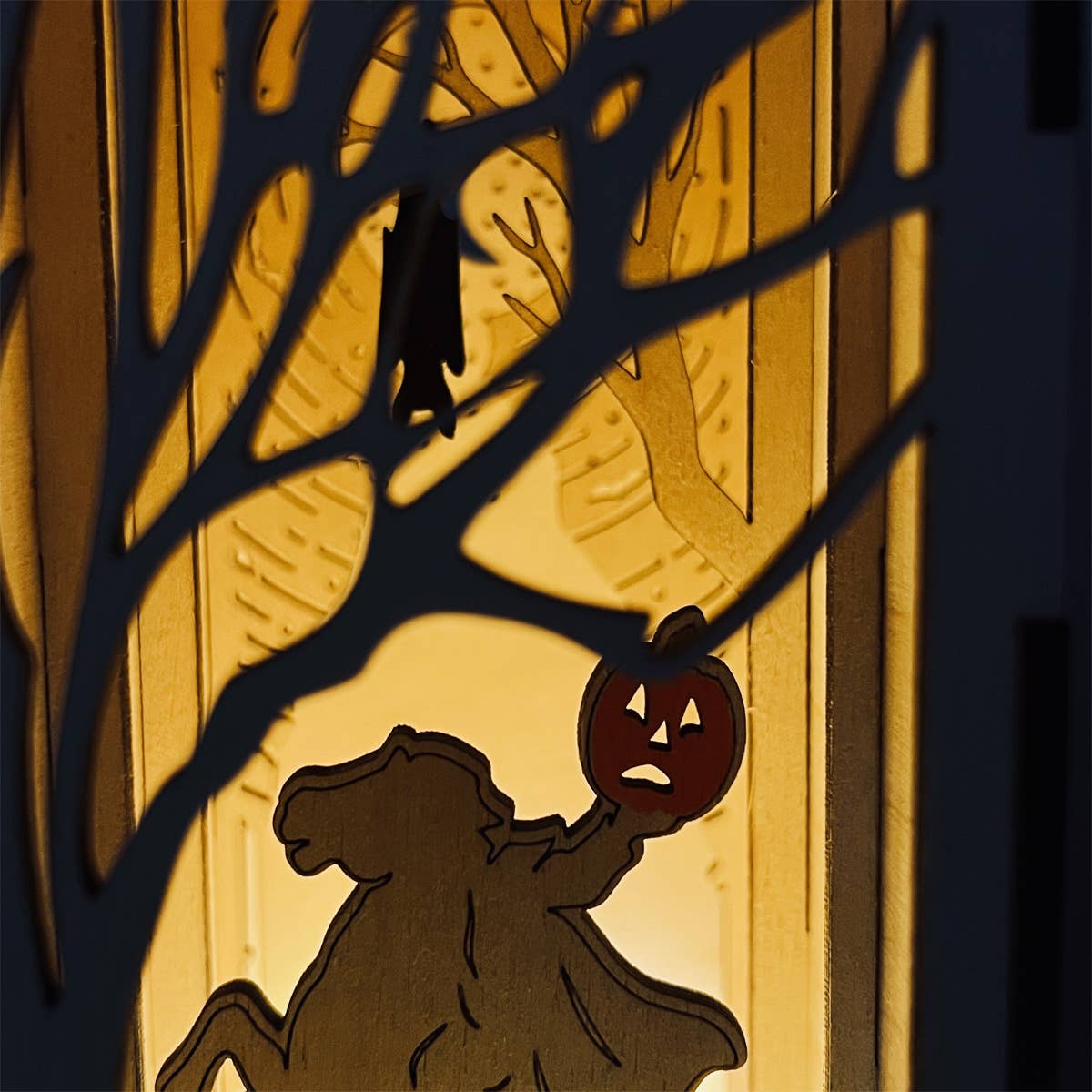 Squirrel Tacos Papercuts - Wholesale Bookend - Book Nook with LED light - Sleepy Hollow Headless Horseman2