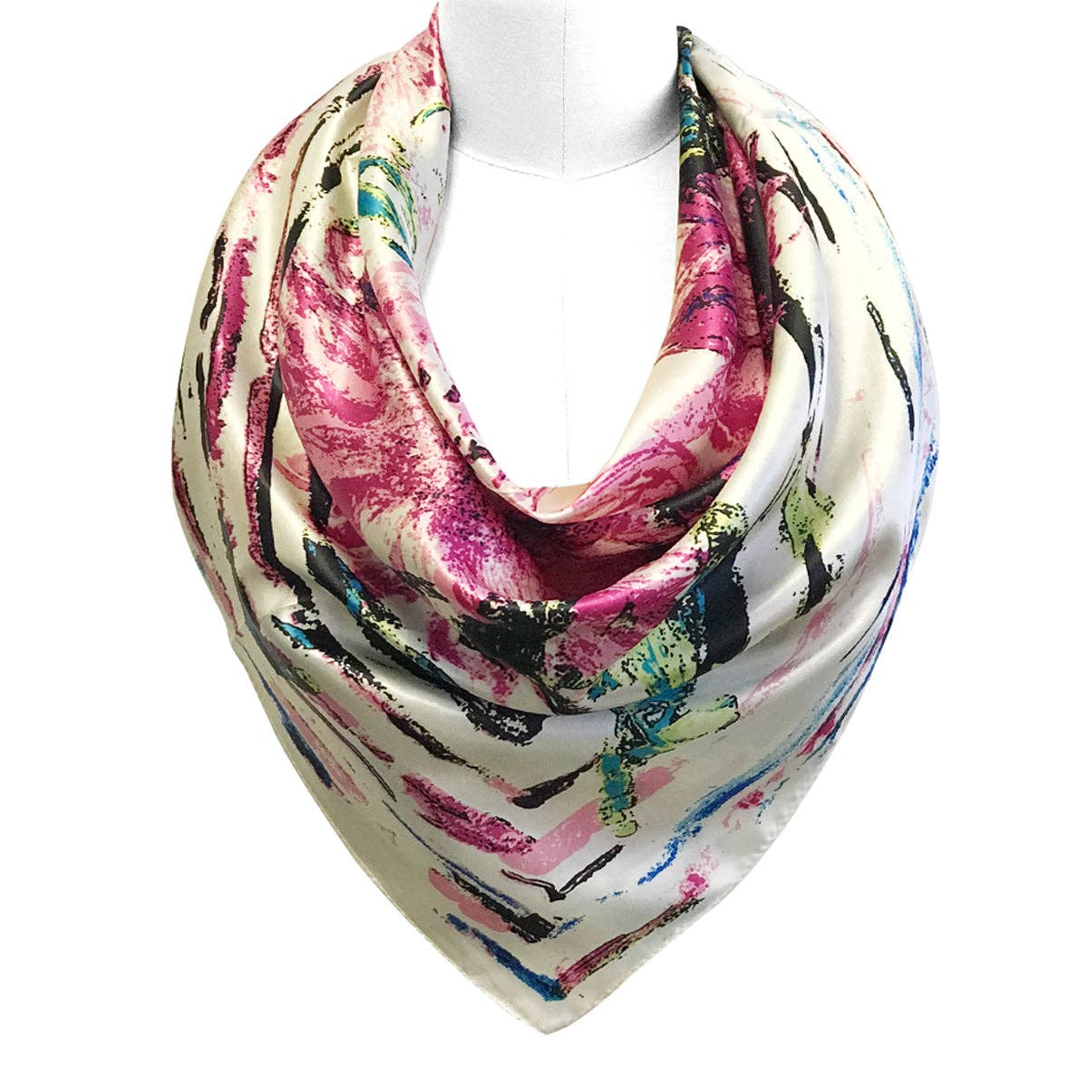 Wrapables.com - Wholesale Scarf - Women's - Wrapables Silk Satin Floral Neckerchief 35 x 35 Inch Square8