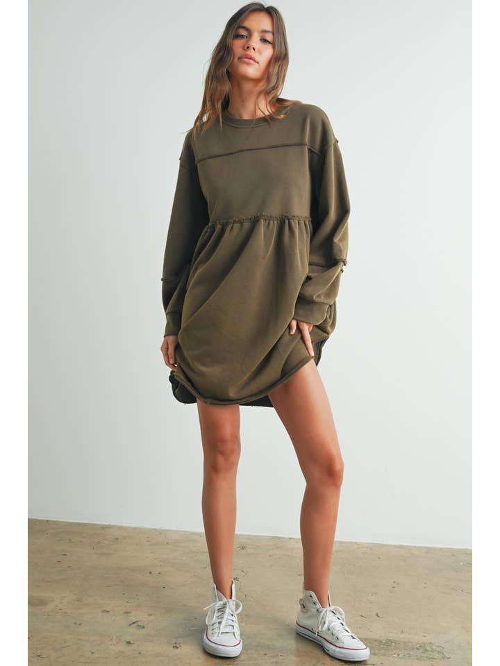 BUTTERMELON – wholesale Dress – Women's – Fall Full Sleeve Winter Mini Dress - BMD75078