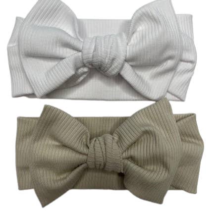 Geripptes Stirnband mit Schleife - 2er-Set für den Großhandel von Little Kins Company