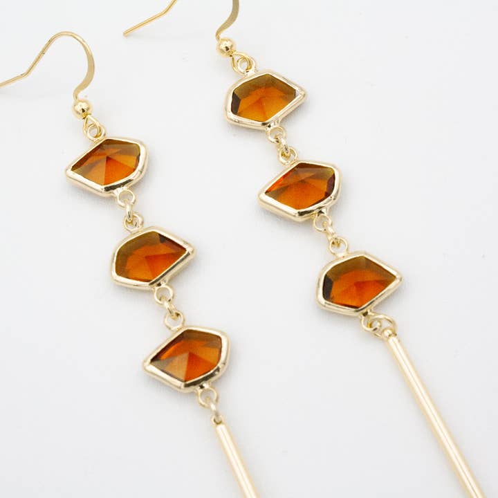 bungalowBlonde Jewelry - Vendita all'ingrosso Orecchini pendenti - Orecchini Bali-Ali: Ambra2