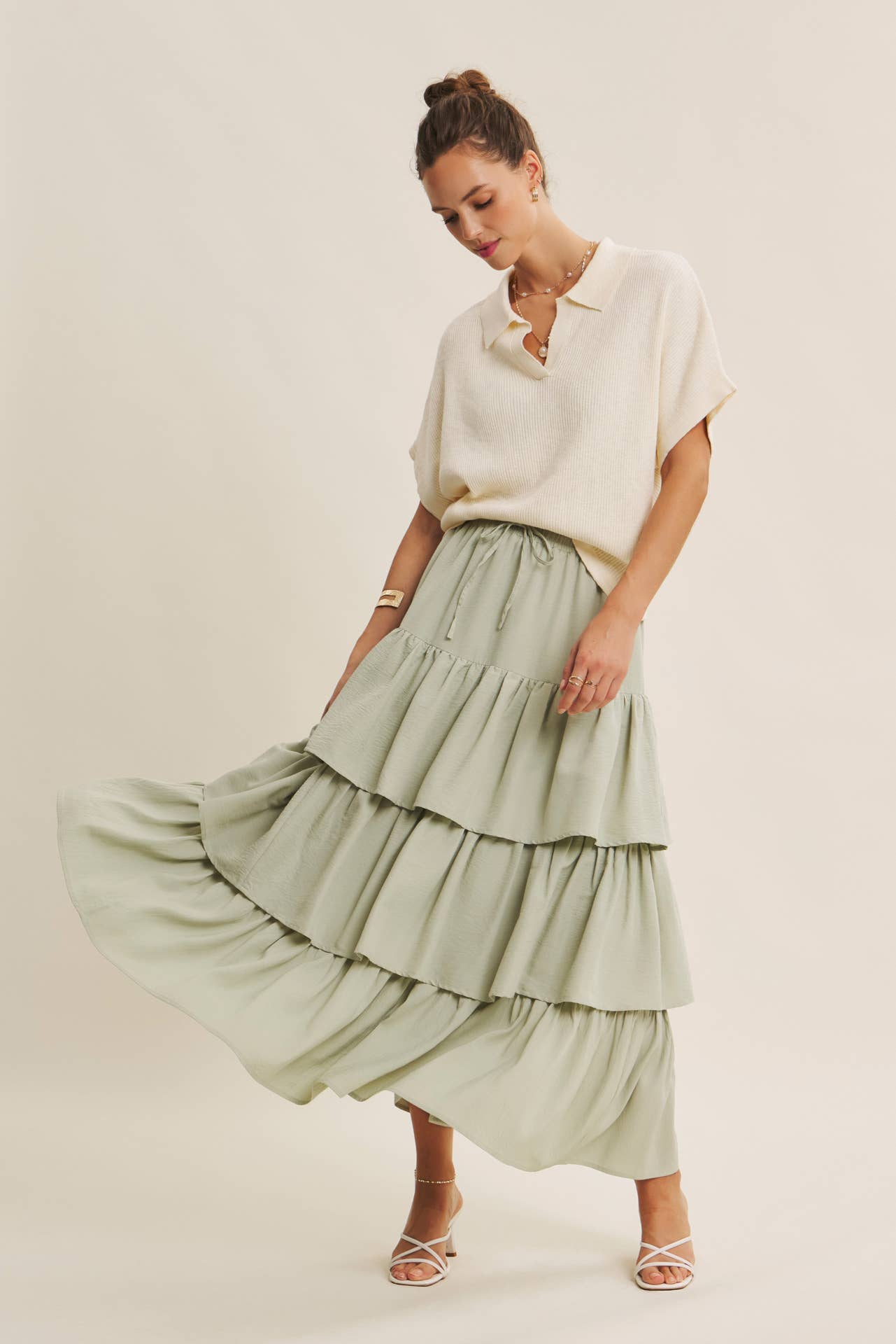in february - Wholesale Skirt - Women's - AIRY YEAR-ROUND TIERED RUFFLE MAXI SKIRT WITH POCKETS16