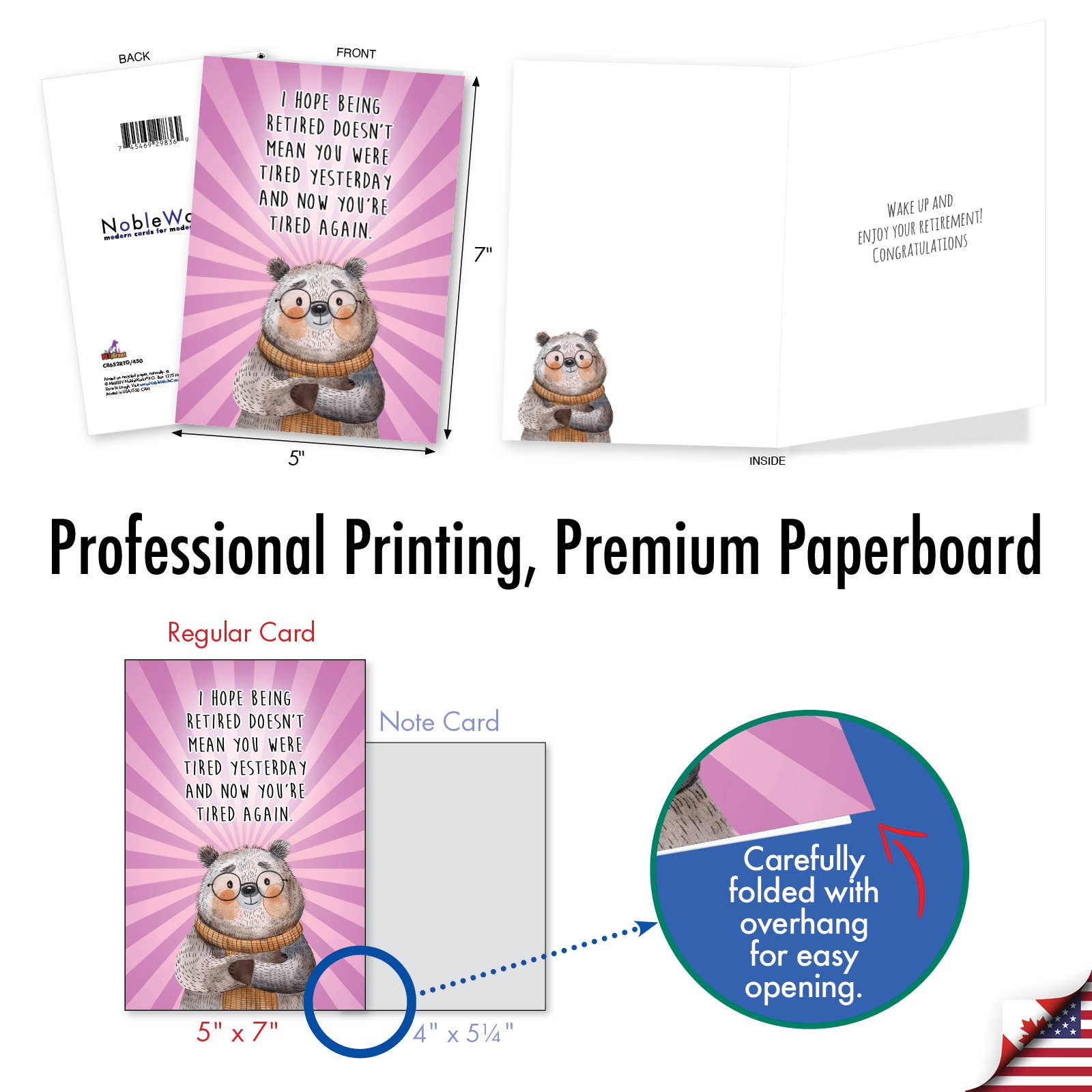 NobleWorks - Wholesale Retirement Card - 1 Funny Retirement Greeting Card - Tired Again - NobleWorks4