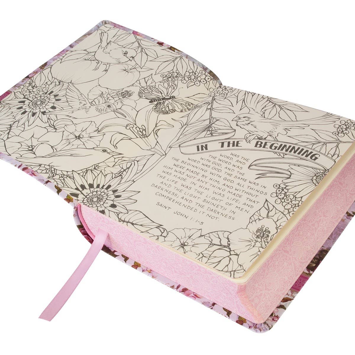 Christian Art Gifts - Wholesale Religion Book - KJV My Creative Bible Faux Leather, Pink Floral Print1