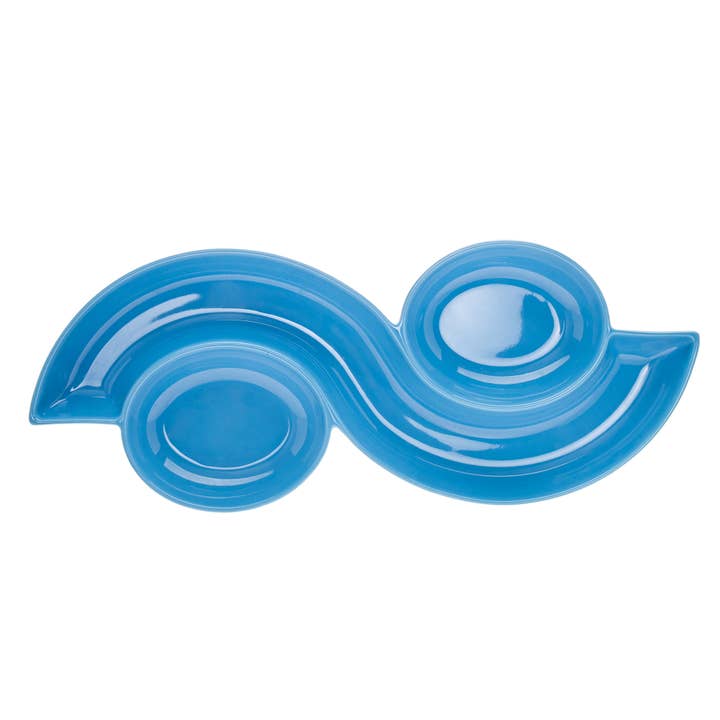 Godinger - Wholesale Serving Utensil - Ceramic Hummus Server Blue1