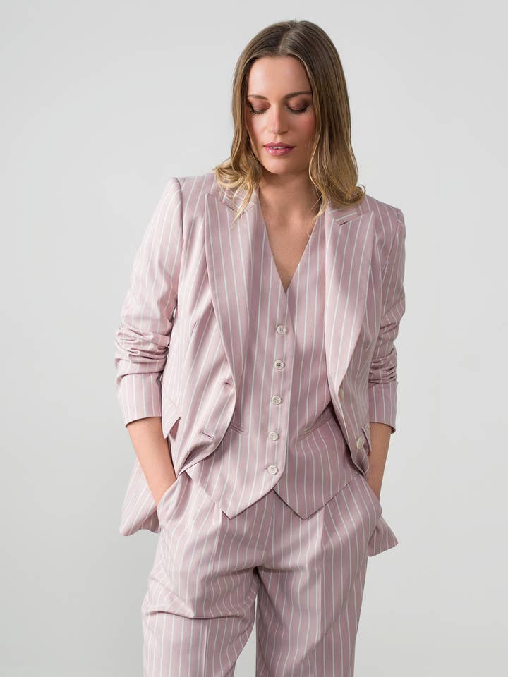 Giacca aderente a righe gessate per la vendita all'ingrosso da parte di Etiem