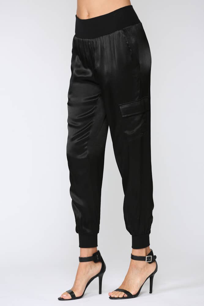 FATE - Wholesale Pants - Women's - SATIN CARGO JOGGER PANTS FP317618