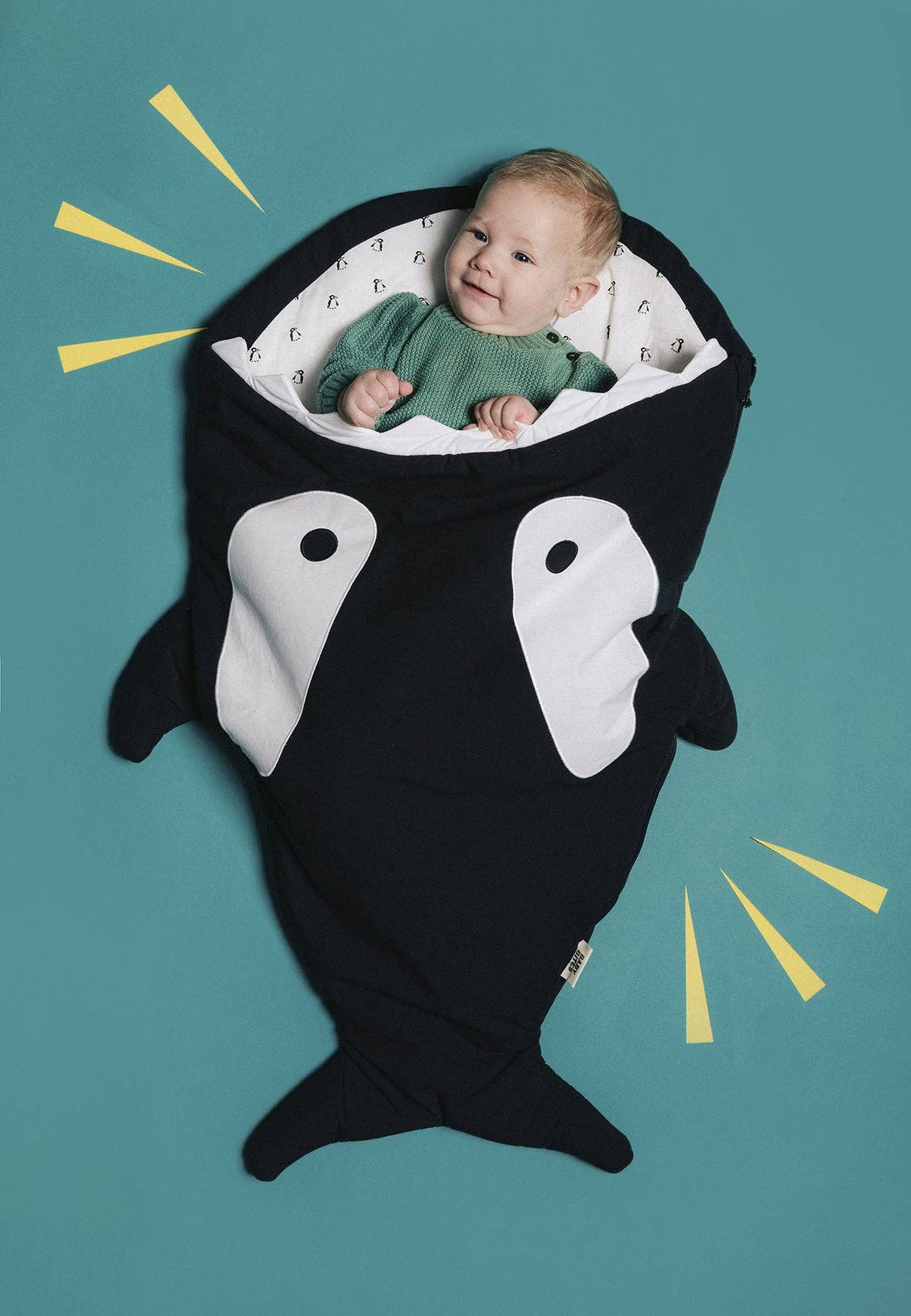 Baby Bites - Wholesale Sleepsack - Baby - Saco Orca para bebé - Negro - Pingüinos AW25