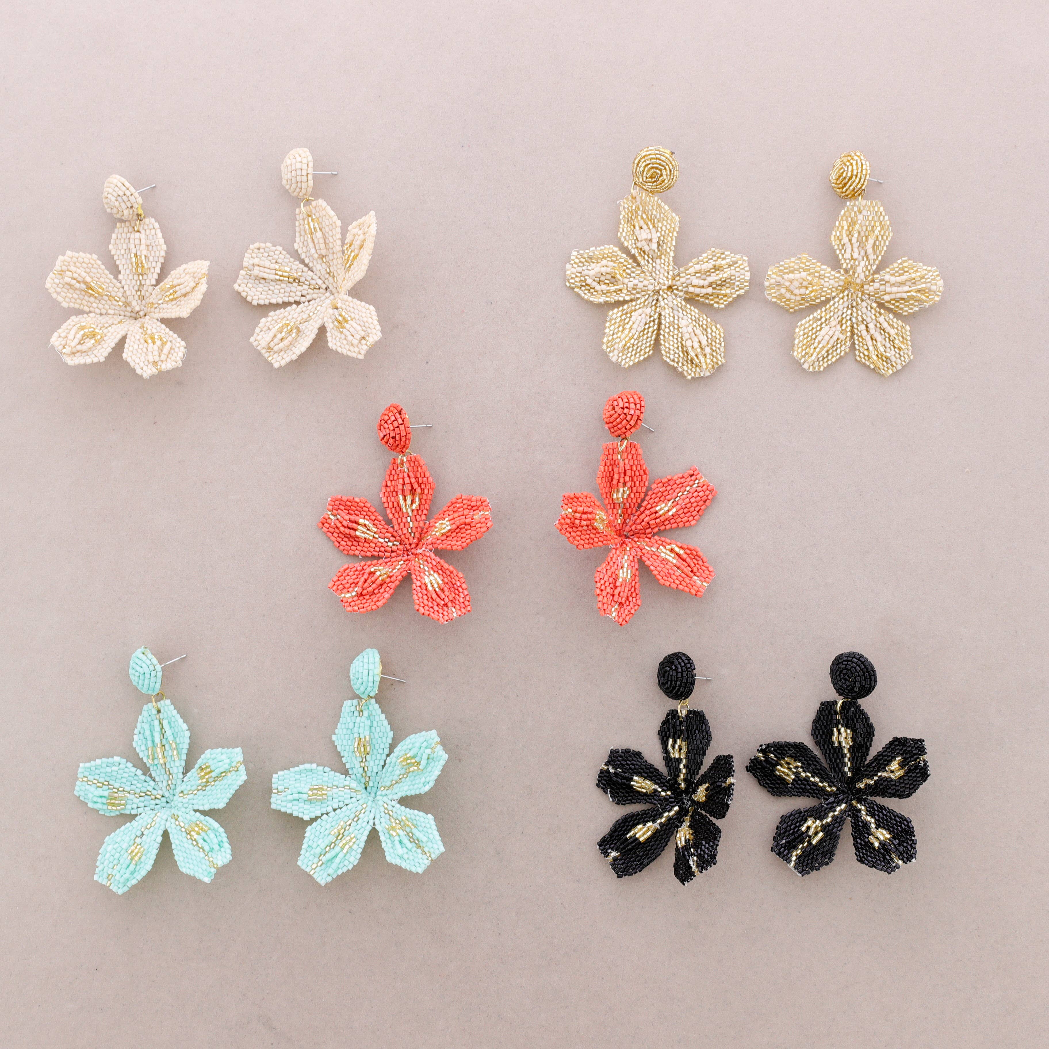 Sonata - Wholesale Snap Jewelry - Floral Beaded Earrings5