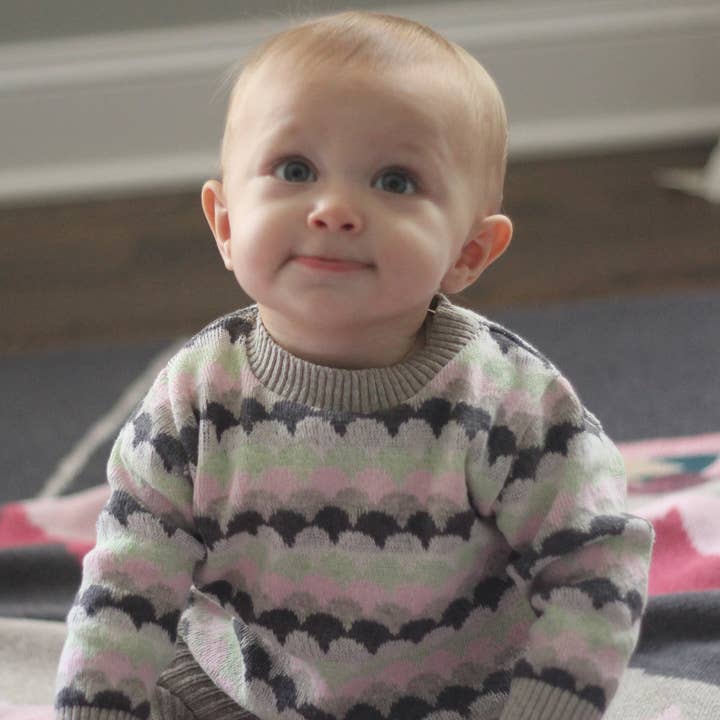 Social Mariposa Algodón Reciclado Suéter Bebé/Niño Niño - Stone para venta al por mayor de loop collection