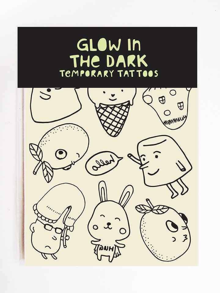 Cuties | Glow In The Dark Temporary Tattoos for wholesale by Missy Minzy