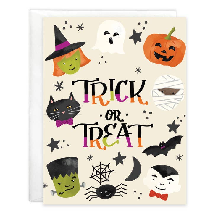 Halloween Greeting Card - Trick or Treat for wholesale by GINA B DESIGNS