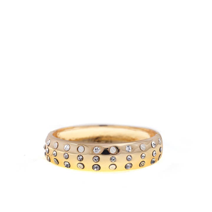 wide pave nailhead statement bangle for wholesale by Marlyn Schiff