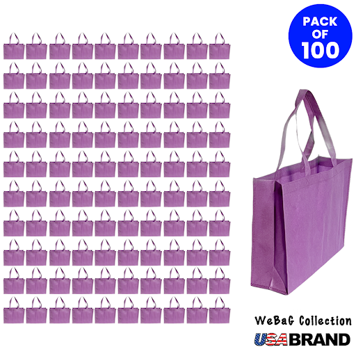 WeBaG N WeCoveR - Wholesale Kruidenierswinkel/boodschappentas - Eco-vriendelijke duurzame herbruikbare katoenen tassen in set van 100 stuks2