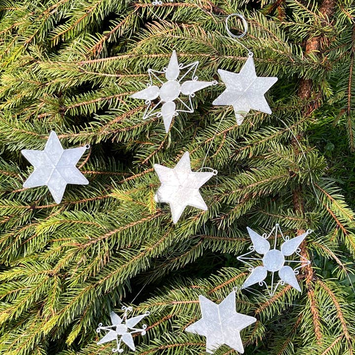 Muno - Wholesale Bunting/Garland - White Christmas Garland with Snow Flakes & Stars3