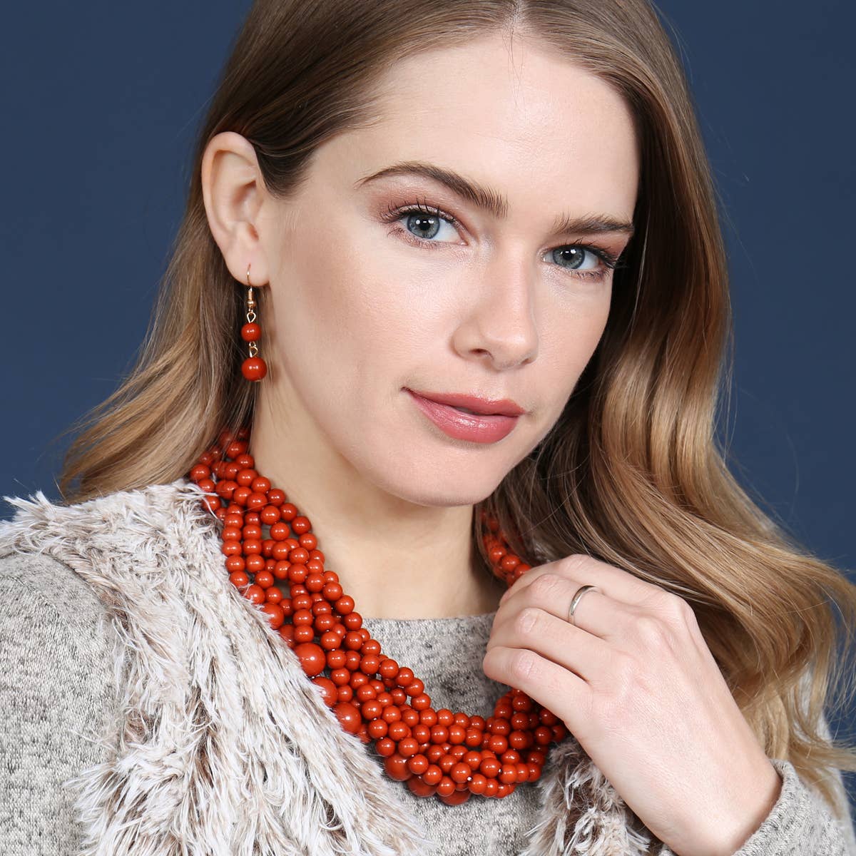 MYS Wholesale Inc - Vente Parures de bijoux - Ensemble collier ras-du-cou et boucles d'oreilles à bulles à plusieurs brins pour femmes26