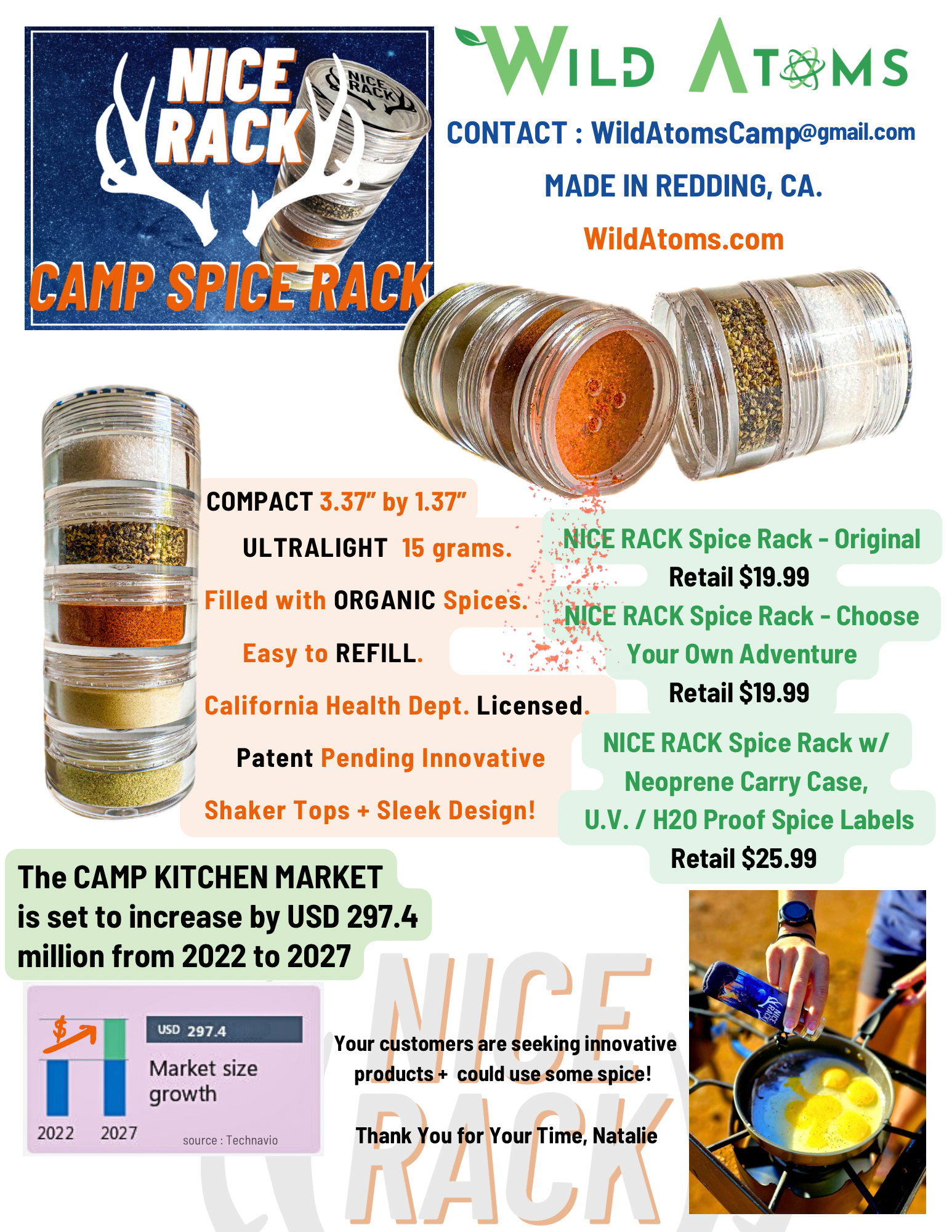 WILD ATOMS - Wholesale Spice Rack - NICE RACK Mini Camp Spice Gift Set Spice Reusable Travel12