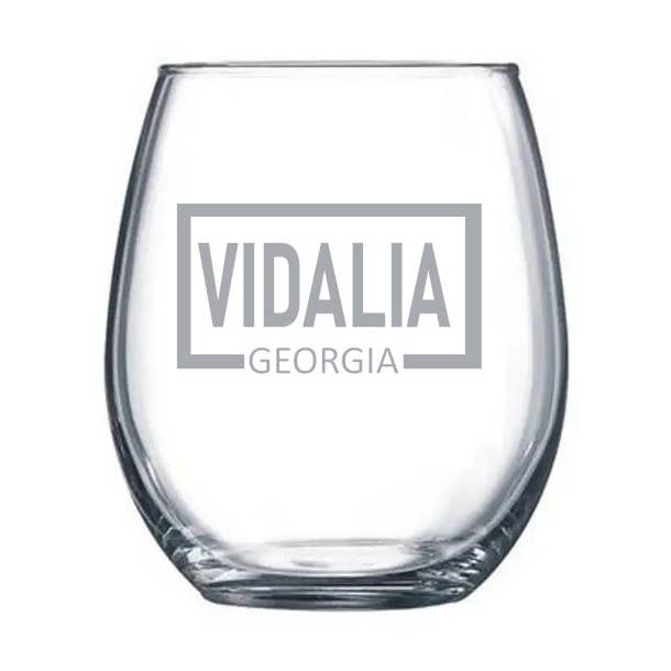 VERRE À VIN SANS PIED - Personnalisé Town State in a Square pour la vente par Peachy Pendants