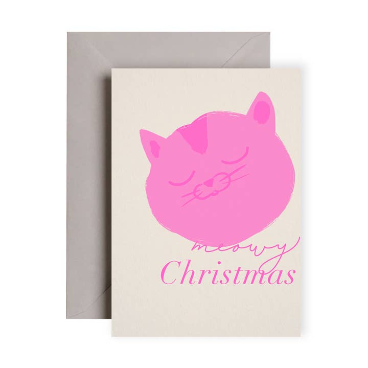 Cartão de Natal Meowy | Cartões de Natal Gato | Cartões com Gatos por atacado de I am Roxanne