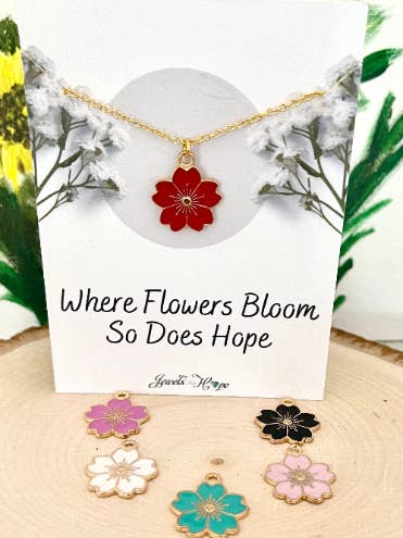 Bloemenketting, eenvoudige lentehanger, schattige bloemenjuwelen voor wholesale door Jewels For Hope