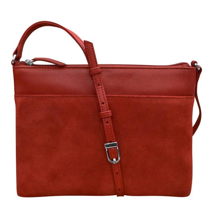 Slim Suede Crossbody with Gusset 6342S for wholesale by ili New York