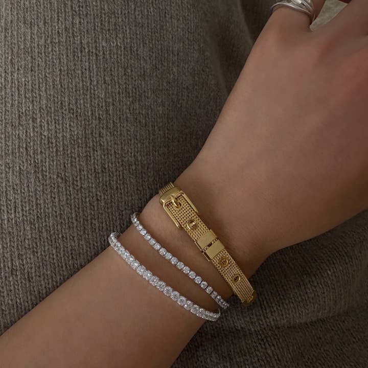 Bracelet extensible en argent sterling 925 Tennis 0290 pour la vente par Dalbit New York Jewelry