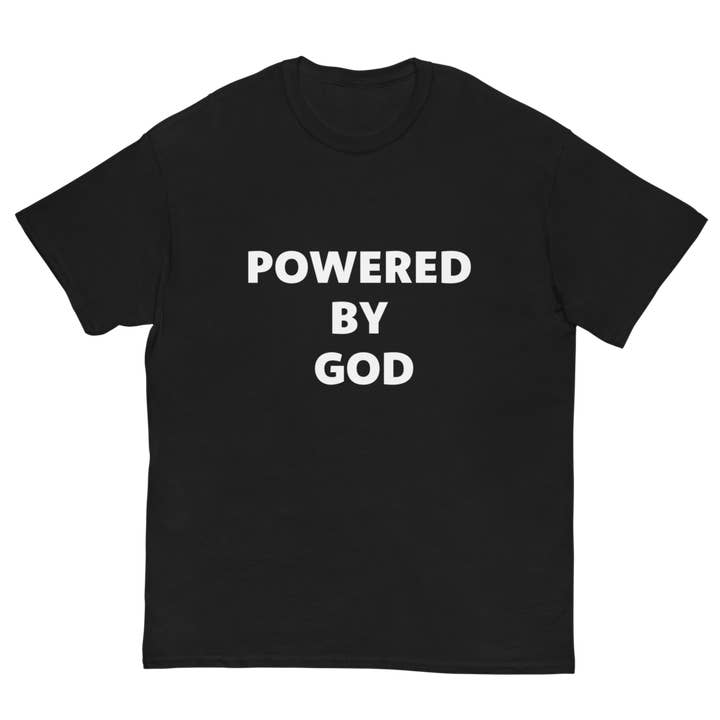 POWERED BY GOD T-shirt for wholesale by Success By Kersaint