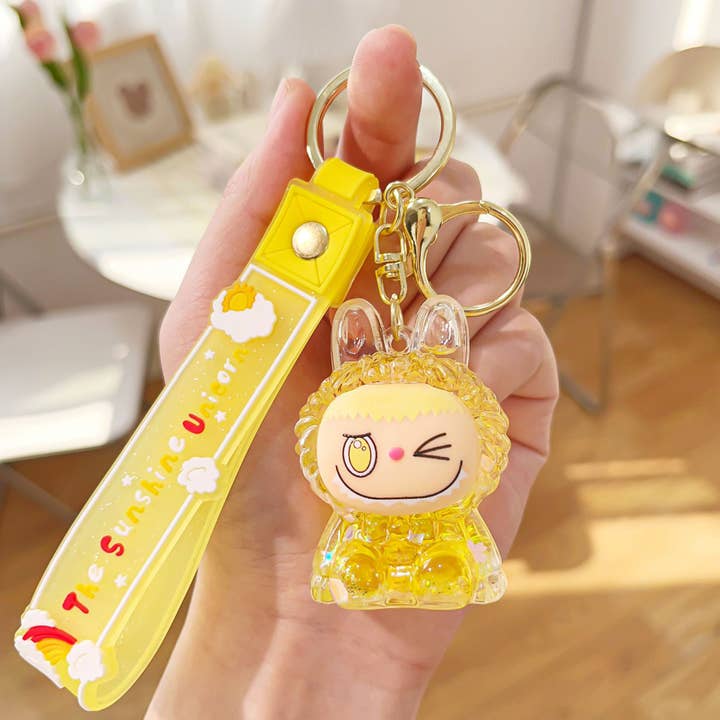 MKS America - Wholesale Keychain - Women's - Cute 3D Rabbit Keychain with Glitter and Wristlet Bag Charm2