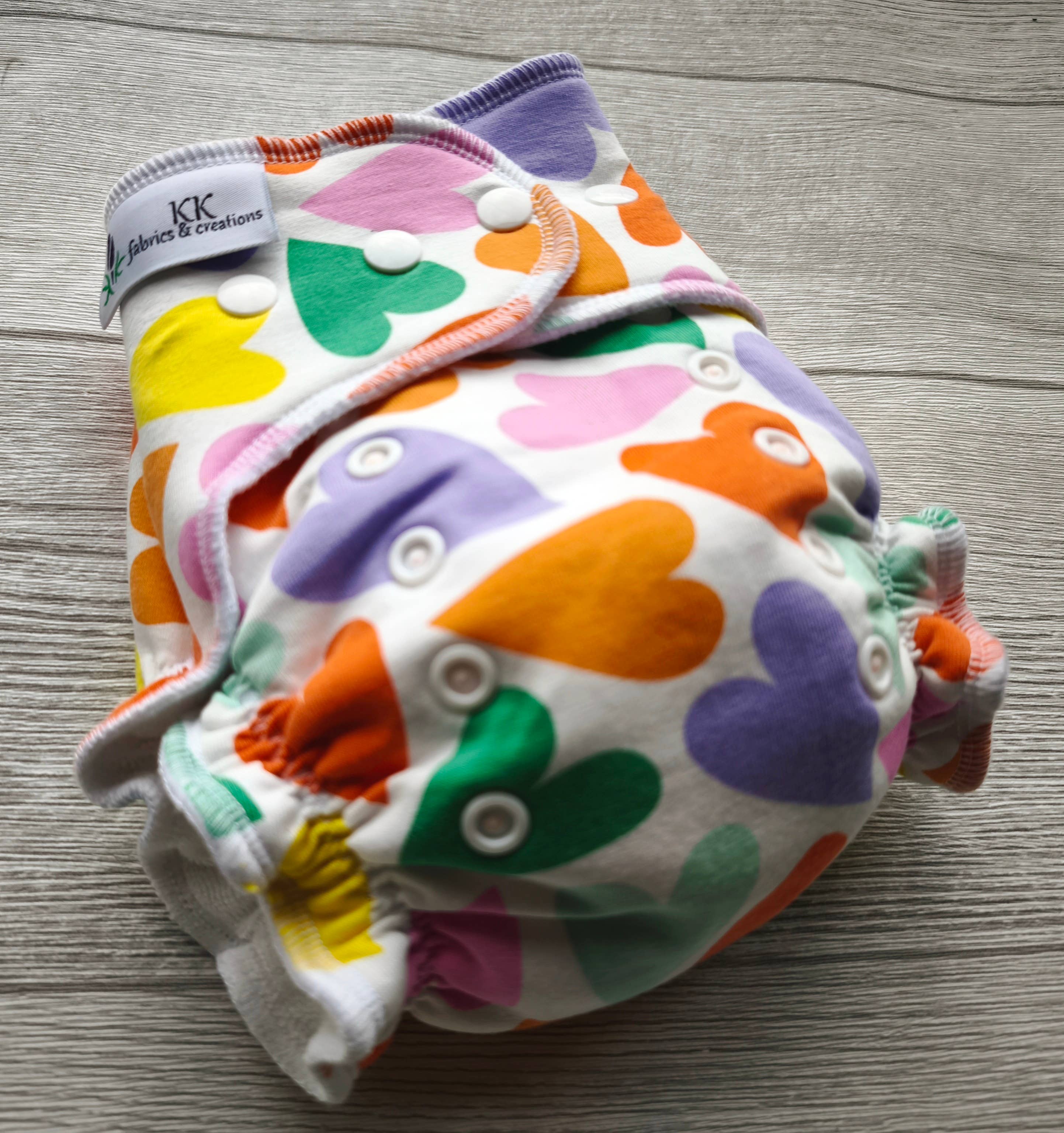 KKfabricsandcreations - Vendita all'ingrosso Pannolino lavabile - Neonati - Cuori di pannolini di stoffa, interno in bambù0