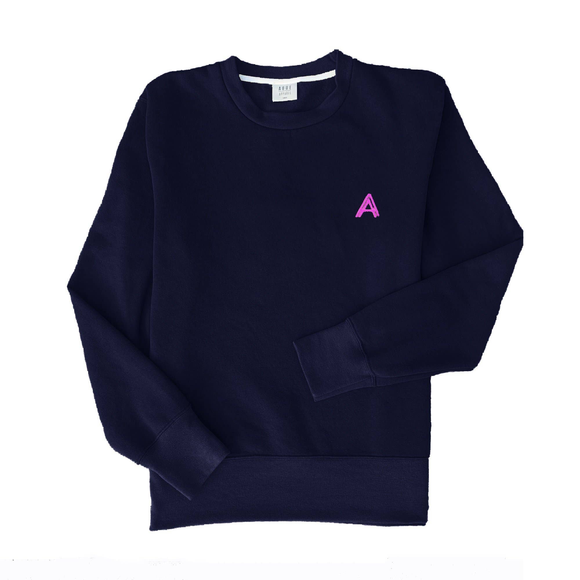 Aqüe Apparel - Wholesale Sweatshirt - Women's - HAPPY FACE NAVY Sweatshirt1